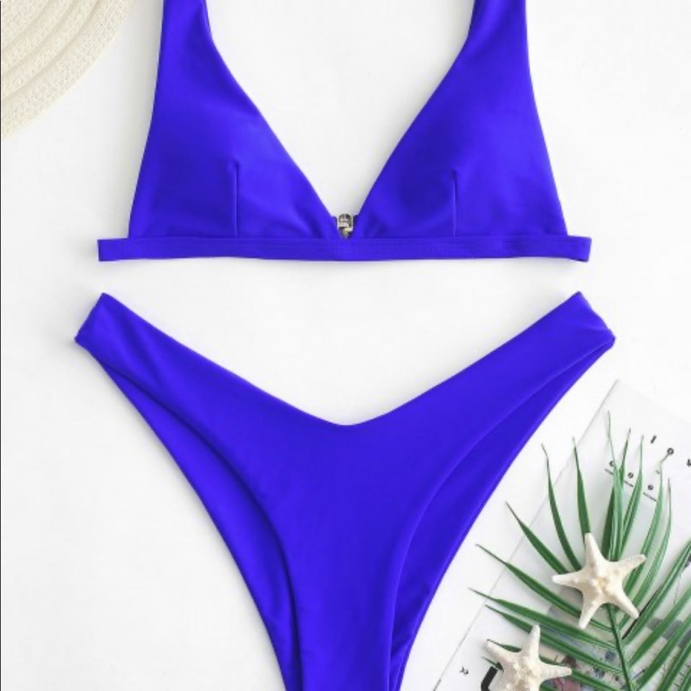 ZAFUL High Cut Plunge Bikini Set